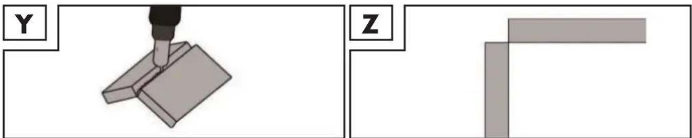 PARKSIDE PMPS 200 B1 - Zvarové spoje na vonkajšom rohu - 1