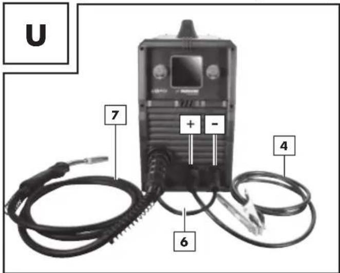 PARKSIDE PMPS 200 B1 - - Tilpasning af apparatet til svejsning med flux core-tråd uden beskyttelsesgas - 1