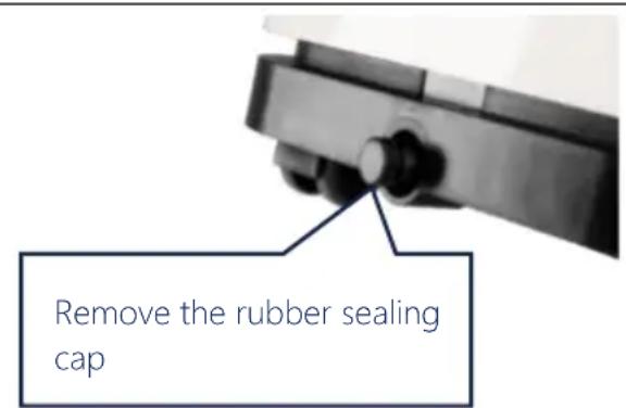 Remove the rubber sealing cap