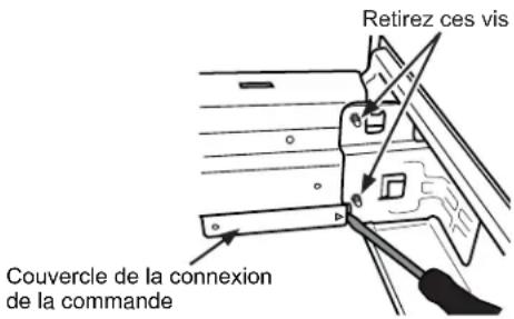 Retirez ces vis Couvercle de la connexion de la commande