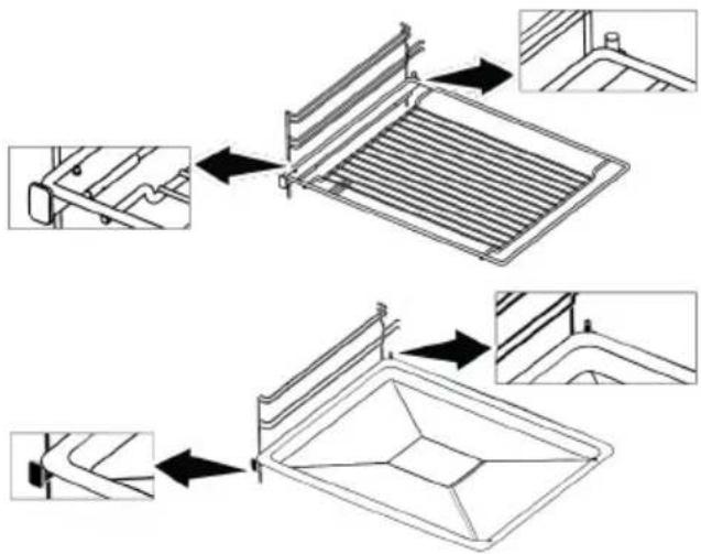 BEKO BBCW17400B - Mise en place appropriée de la grille métallique et du plateau sur les rails télescopiquesModèles à étagères grillagées et rails télescopiques - 1
