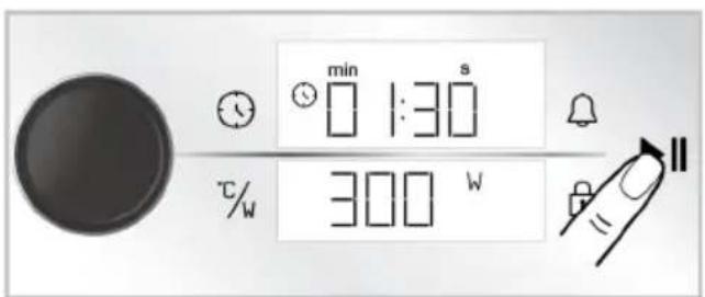 min 1:30 s % 300 W
