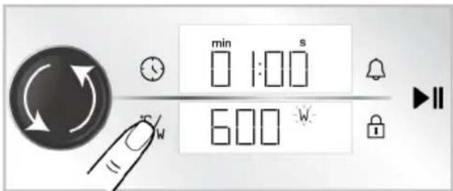 min 1:00 s 600 W
