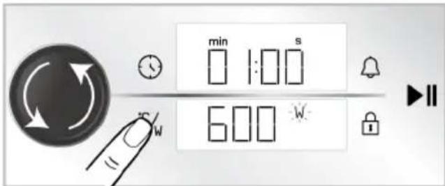min 1:00 s 600 W