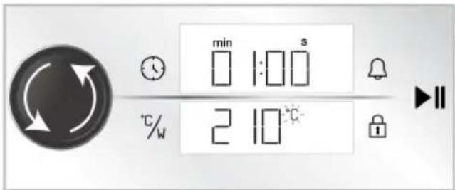 min 1:00 s °C/W 2 10°