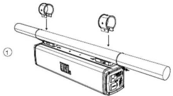 JBL Rallybar S - Step 4-Mount soundbar on the pole. - 1