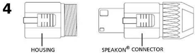 Montarbo W440P - Wiring of the connection cable to the Speakon® connector: - 4