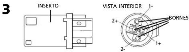 Montarbo W440P - Cableado del cable de conexión sobre el conector Speakon®: - 3