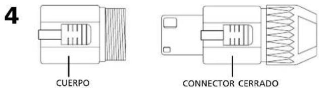 Montarbo W440P - Cableado del cable de conexión sobre el conector Speakon®: - 4