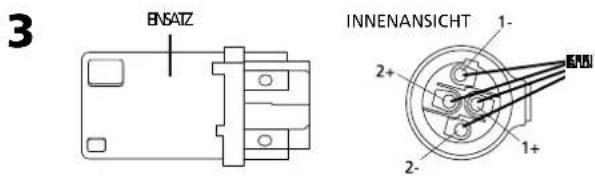 Montarbo NM250P - Vorbereitung des Kabels für den Verbinder Speakon®: - 3