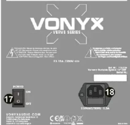 Vonyx Verve46 - NETZANSCHLUSS UND SICHERUNGSHALTER - 3
