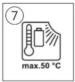 ⑦ max.50 °C