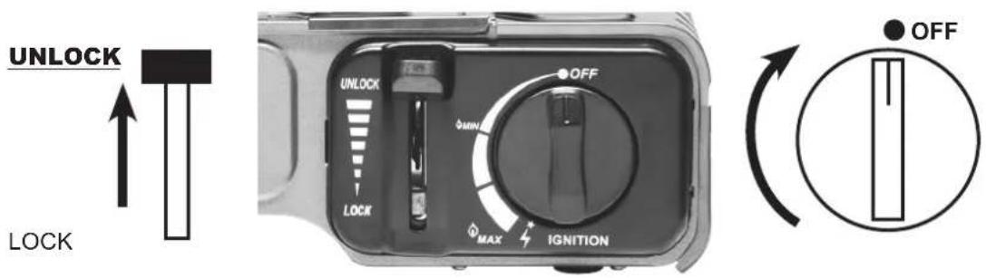 UNLOCK LOCK UNLOCK OFF MINI LOCK MAX IGNITION OFF