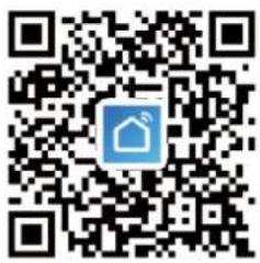 QR code with a blue house icon in the center, likely linking to a digital service or application.