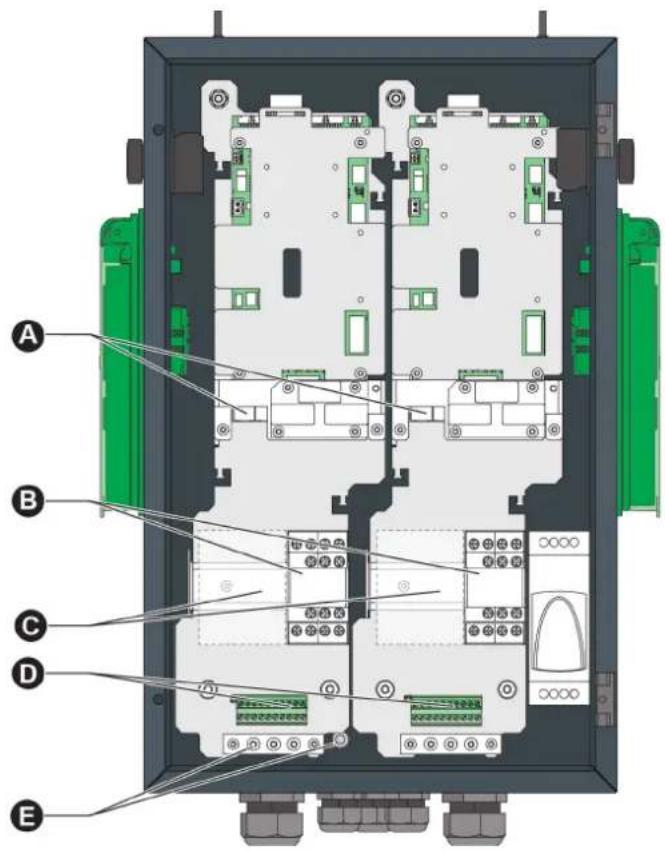 SCHNEIDER EVlink Parking EVF2S22P02R - Internal description: connection point / Description intérieure : point de raccordement - 1