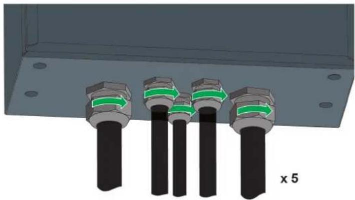 SCHNEIDER EVlink Parking EVF2S22P02R - Tightening the cable glands / Serrage des presse-étoupes - 1