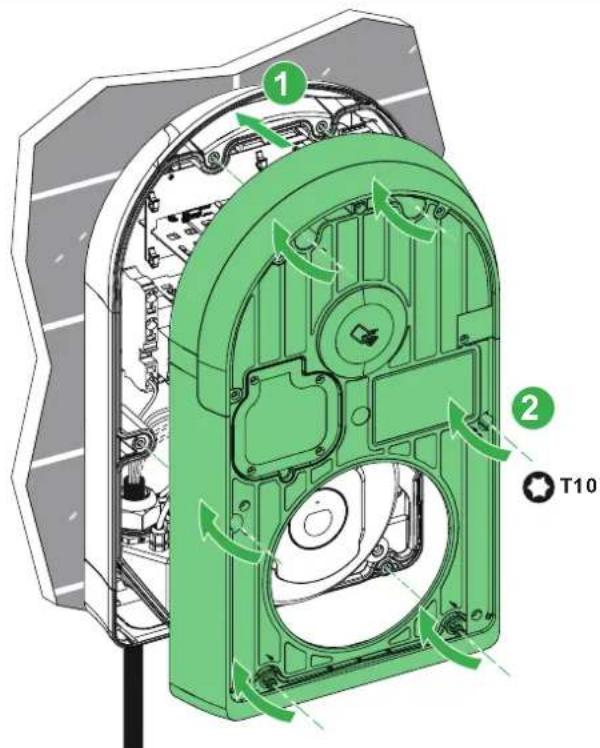 SCHNEIDER EVlink Pro AC - Montage du capot de la face avant / Fitting the front cover - 1