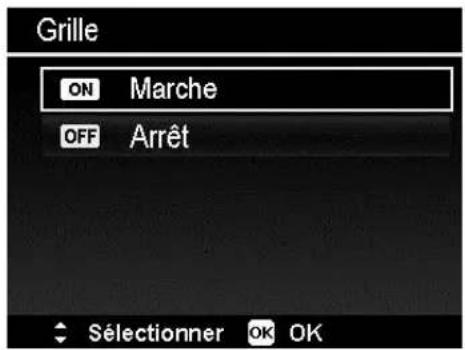 Grille ON Marche OFF Arrêt Sélectionner OK OK