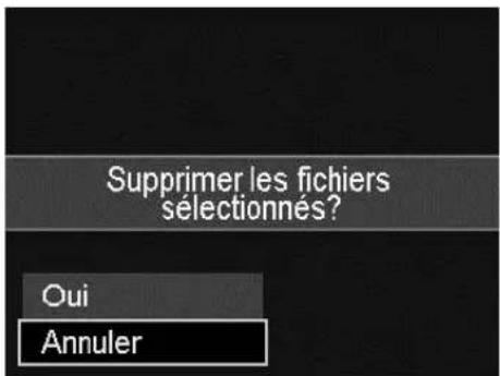 Supprimer les fichiers sélectionnés? Oui Annuler