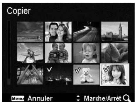 Copier Menu Annuler Marche/Arrêt