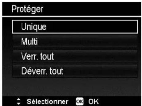 Protéger Unique Multi Verr. tout Déverr. tout Sélectionner OK OK