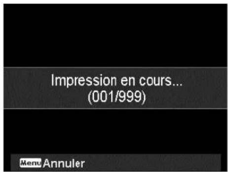 Impression en cours... (001/999) Menu Annuler