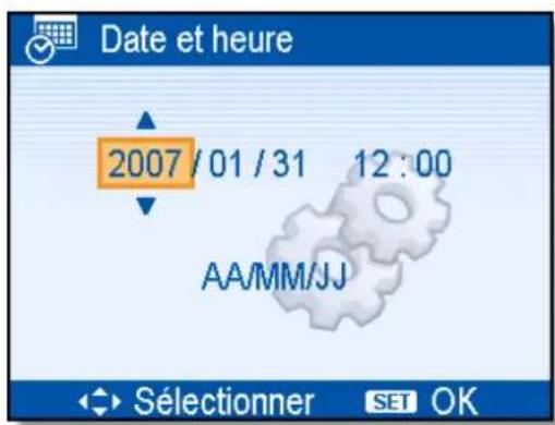 Date et heure 2007/01/31 12:00 AA/MM/JJ Sélectionner SET OK