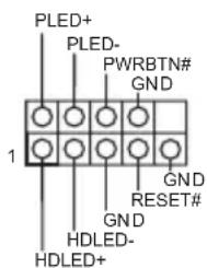 PLED+ PLED- PWRBTN# GND 1 GND RESET# GND HDLED- HDLED+