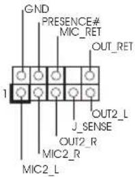GND PRESENCE# MIC_RET OUT_RET 1 J_SENSE OUT2_L J_SENSE OUT2_R MIC2_R MIC2_L