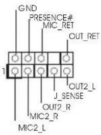GND PRESENCE# MIC_RET OUT_RET J_SENSE OUT2_L J_SENSE OUT2_R MIC2_R MIC2_L