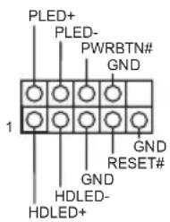 PLED+ PLED- PWRBTN# GND 1 GND RESET# GND HDLED- HDLED+