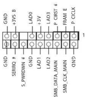GND +3VS B LAD0 +3V LAD3 P CIRST # FRAM E P CICLK GND SERIRO # S_PWRDWN # GND LAD1 LAD2 SMB_DATA_MAIN SMB_CLK_MAIN QND 1