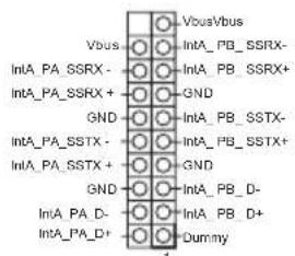 Vbus IntA_PA_SSRX - IntA_PA_SSRX + GND IntA_PA_SSTX - IntA_PA_SSTX + GND IntA_PA_D- IntA_PA_D+ VbusVbus IntA_PB_SSRX- GND IntA_PB_SSTX- GND IntA_PB_D- Dummy
