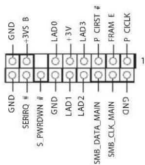 GND +3VS B GND SERIRQ # S_PWRDOWN # GND LAD0 +3V LAD1 LAD2 LAD3 P_CIRST # FRAM E P_CICLK GND SMB_DATA_MAIN SMB_CLK_MAIN QND 1