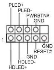 PLED+ PLED- PWRBTN# GND 1 GND RESET# GND HDLED- HDLED+