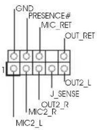 GND PRESENCE# MIC_RET OUT_RET 1 J_SENSE OUT2_R MIC2_R MIC2_L