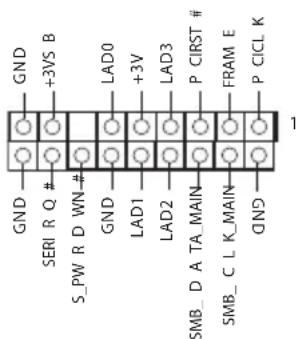 GND +3VS B SERI R Q # S_PW R D WN-# GND LAD0 +3V LAD1 LAD2 P CIRST # SIMB_D A TA MAIN SIMB_C L K MAIN QND FRAM E P CICL K 1