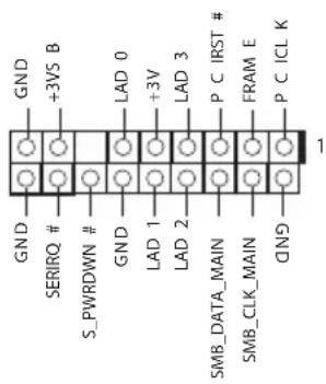 GND +3VS B GND SERIRQ # S_PWRDWN # GND LAD 0 +3V LAD 1 LAD 2 LAD 3 P CIRST # P C_ICL_K SMB_DATA_MAIN SMB_CLK_MAIN QNS 1