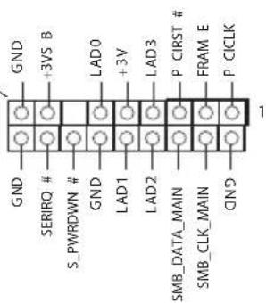 GND +3VS B LAD0 +3V LAD3 P CIRST # FRAM E P CICLK GND SERIRQ # S_PWRDWN # GND LAD1 LAD2 SMB_DATA_MAIN SMB_CLK_MAIN GND