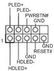 PLED+ PLED- PWRBTN# GND 1 GND RESET# GND HDLED- HDLED+