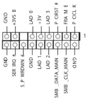 GND +3VS B GND 0 +3V LAD 3 P CIRST # FRA M E P CIC L K GND SER IRQ # S_P_WRDWN # GND 1 LAD 2 SMB_DATA_MAIN SMB_CLK_MAIN QND