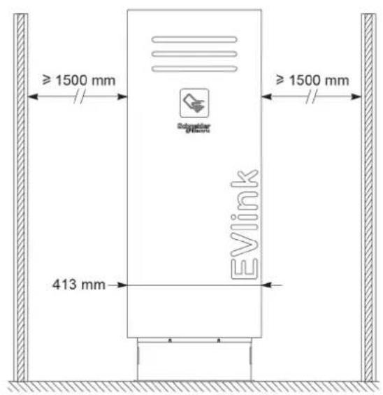 SCHNEIDER EVlink Parking EVF2S22P4ER - Floor standing station: dimensions / Dimensions borne sur pied - 1