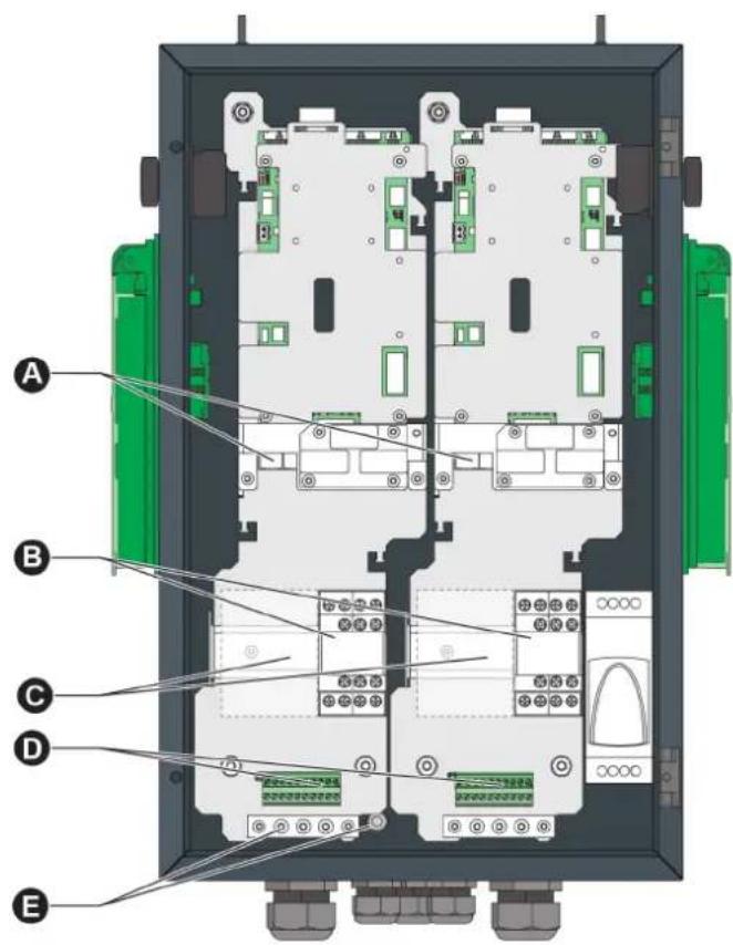 SCHNEIDER EVlink Parking EVF2S7P02R - Internal description: connection point / Description intérieure : point de raccordement - 1