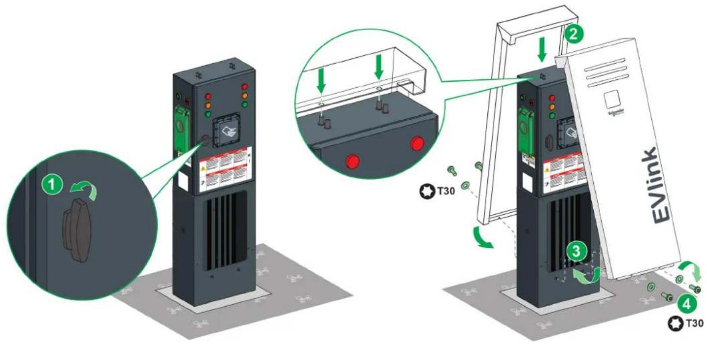 SCHNEIDER EVlink Parking EVF2S7P02R - Box contents: covers / Contenu du carton des coiffes - 2