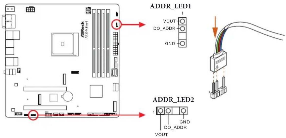 ASROCK A520M Pro4 - Connecting the Addressable RGB LED Strip - 1