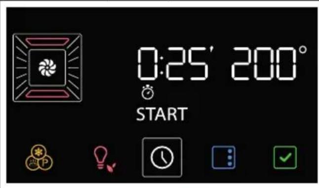 0:25' 200° START