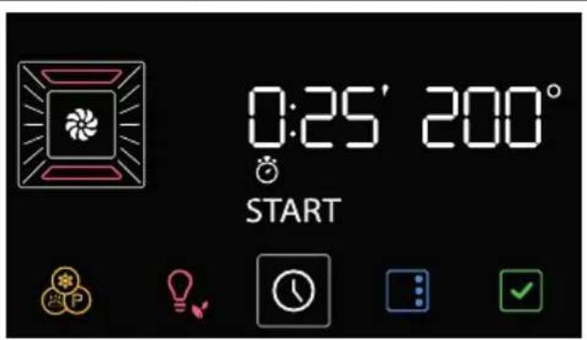0:25' 200° START