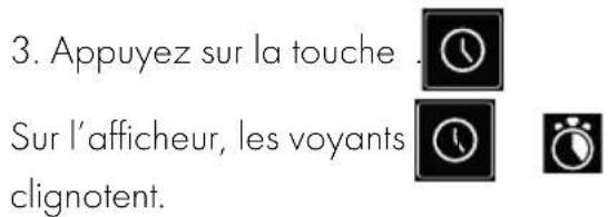 3. Appuyez sur la touche . Sur l'afficheur, les voyants clignotent.