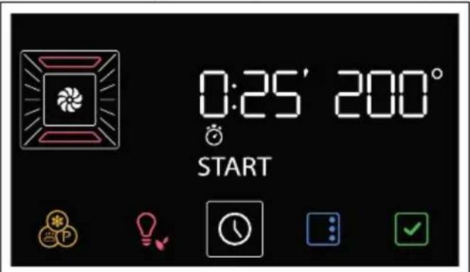 0:25' 200° START