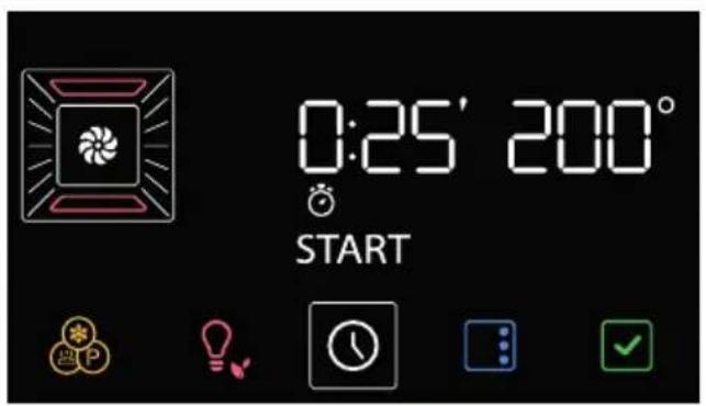 0:25' 200° START